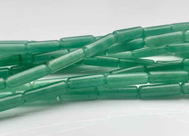 4x13-14 mm Tube Shape Natural Aventurine Gemstone Beads Genuine Green Aventurine Gemstones Loose Beads 15.5 Inches Strand #3153