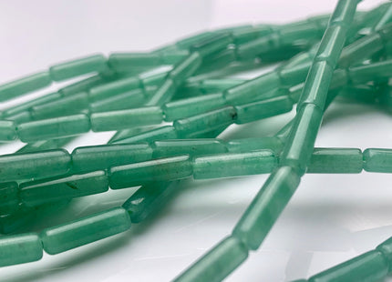 4x13-14 mm Tube Shape Natural Aventurine Gemstone Beads Genuine Green Aventurine Gemstones Loose Beads 15.5 Inches Strand #3153