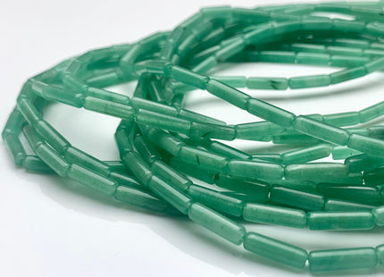 4x13-14 mm Tube Shape Natural Aventurine Gemstone Beads Genuine Green Aventurine Gemstones Loose Beads 15.5 Inches Strand #3153