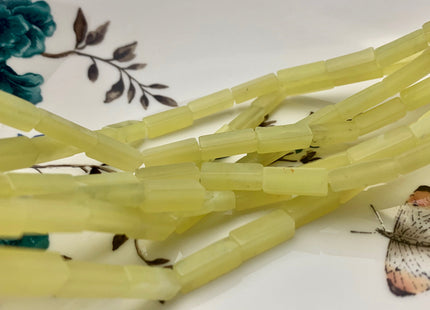 4-5x13 mm Cuboid Tube Shape Lemon Yellow Color Jade Gemstone Beads Lemon Yellow Jade Loose Beads 15.5 Inches Strand #3133