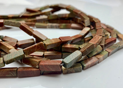 4-5x13 mm Cuboid Tube Shape Brown Color Picture Jasper Gemstone Beads Brown Picture Jasper Loose Beads 15.5 Inches Strand #3138
