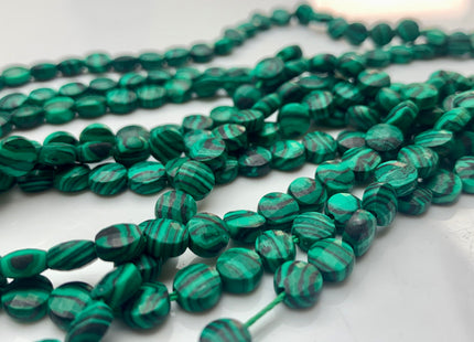 6 mm Micro Faceted Diamond Cut Malachite Flat Coin Disc Shape Gemstone Beads Genuine Natural Green Color Malachite 15 Inches Strand #3164