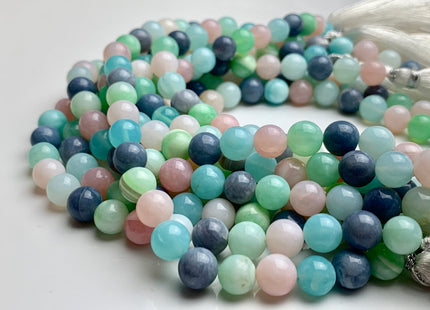 6mm 7mm 8mm 9mm AAA 100% All Natural Smooth Round Mixed Color Opal Beads Genuine Pink Blue Green Lavender Peruvian Opal 8 Inches #3189