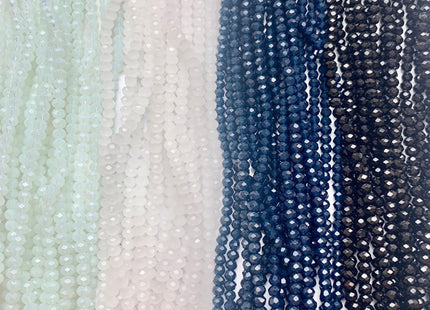 3-3.5 mm Faceted Rondelle Czech Crystal Seed Beads 64 Colors to Select #541