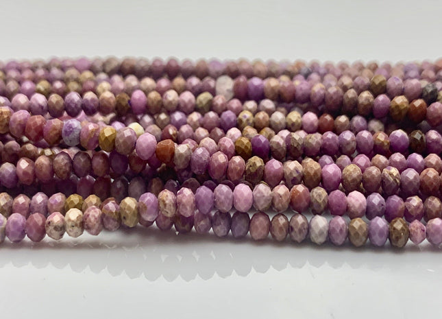 2x3 mm Faceted Rondelle Natural Purple Phosphosiderite Gemstone Beads Natural Multi Purple Color Quality Phosphosiderite 15.5 Inches #3086