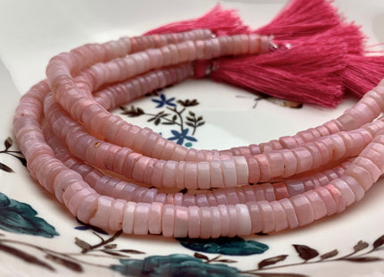 6mm 8mm 10mm AAA Natural Multi Pink Peru Opal Smooth Heishi Tyre Gemstone Beads Genuine Pink Peruvian Opal Beads 8 Inches Strand #3198