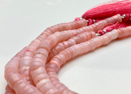 6mm 8mm 10mm AAA Natural Multi Pink Peru Opal Smooth Heishi Tyre Gemstone Beads Genuine Pink Peruvian Opal Beads 8 Inches Strand #3198