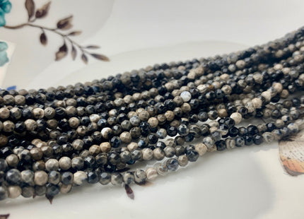 WHOLESALE 3 mm Faceted Round Agate Gemstone Beads Genuine Mixed Pink Blue Black Yellow Gray Purple Color Agate Loose Beads 15 Inches #3229