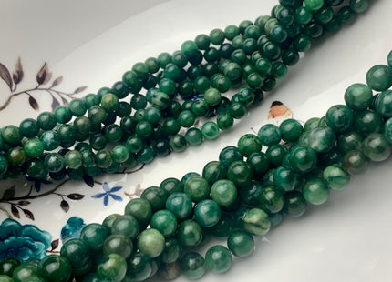 4mm 6mm 8mm 10mm 12mm Natural Smooth Round African Green Jade Beads Green Color Rare Green Jade Loose Beads 15.5 Inches Strand #3232