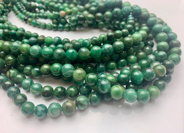 4mm 6mm 8mm 10mm 12mm Natural Smooth Round African Green Jade Beads Green Color Rare Green Jade Loose Beads 15.5 Inches Strand #3232