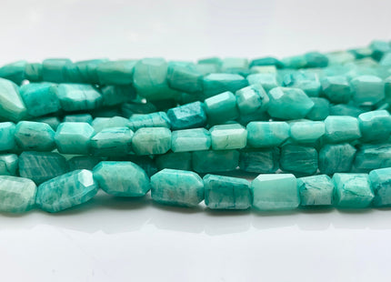 6-10x8-13mm AAA Natural Blue Green Amazonite Nugget Shape Genuine Irregular Shape Amazonite Organic Cut Raw Beads 8 Inches Strand #3208