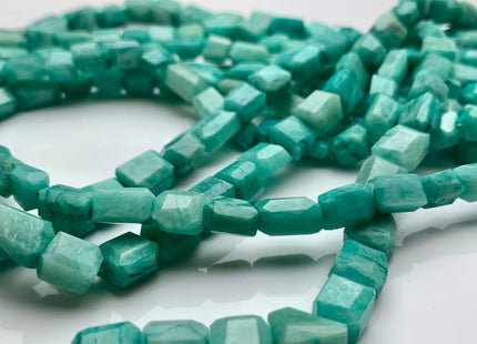 6-10x8-13mm AAA Natural Blue Green Amazonite Nugget Shape Genuine Irregular Shape Amazonite Organic Cut Raw Beads 8 Inches Strand #3208
