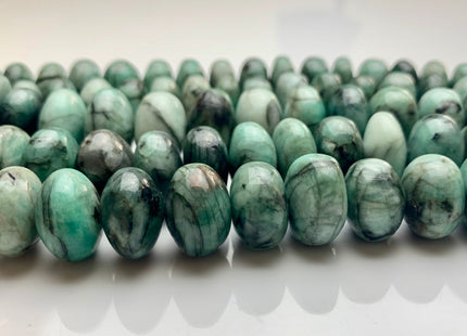 12-20mm AAA 100% All Natural Very Rare Green Emerald Gemstone Beads Smooth Rondelle Shape Genuine Top Quality Emerald Bead 9 Inches #3236