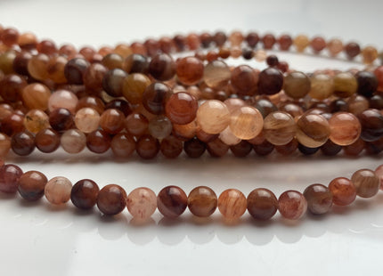 4mm 6mm 8mm 10mm AAA Smooth Round Red Grass Quartz Gemstone Beads Natural Multi Pink Orange Yellow Brown Quartz 15 Inches Strand #3243