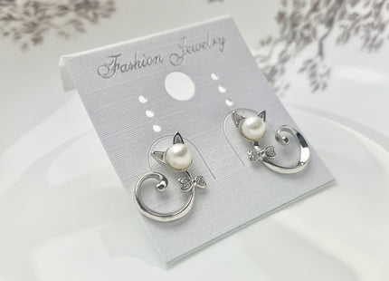 One Pair 925 Sterling Silver Or Gold Setting Findings For Half Drilled Pearls Crescent Shape Design Sterling Silver Findings #10056