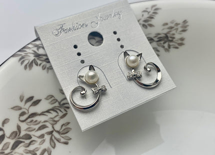 One Pair 925 Sterling Silver Or Gold Setting Findings For Half Drilled Pearls Crescent Shape Design Sterling Silver Findings #10056