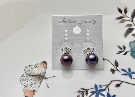 One Pair 925 Sterling Silver/Gold Earring Studs Setting Genuine 925 Silver Star Shape Design For Half Drilled Pearls DIY Jewelry #10058-A