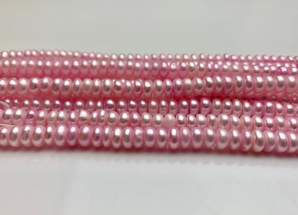 6 mm AAA Baby Pink Large Hole Button/ Roundelle Freshwater Pearl Beads Hole Size 1.2 mm Genuine Round Button Light Purple Pink Pearls #P1078