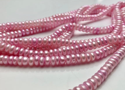 6 mm AAA Baby Pink Large Hole Button/ Roundelle Freshwater Pearl Beads Hole Size 1.2 mm Genuine Round Button Light Purple Pink Pearls #P1078