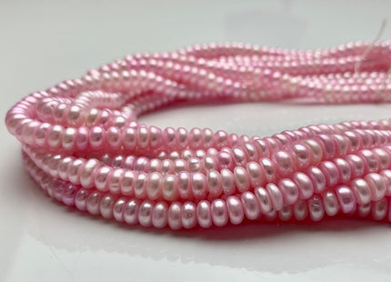 6 mm AAA Baby Pink Large Hole Button/ Roundelle Freshwater Pearl Beads Hole Size 1.2 mm Genuine Round Button Light Purple Pink Pearls #P1078