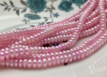 6 mm AAA Baby Pink Large Hole Button/ Roundelle Freshwater Pearl Beads Hole Size 1.2 mm Genuine Round Button Light Purple Pink Pearls #P1078