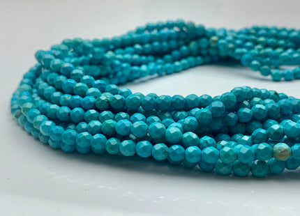 4 mm Faceted Round Blue Green Turquoise Beads Highly Polished Gemstone Loose Beads 15.5 Inches Strand #3252