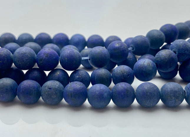 4mm 6mm 8mm 10mm 12mm Matte Finished Round Natural Blue Lapis Gemstone Beads Natural Color Quality Round Lapis Beads 15 Inches Strand #3254