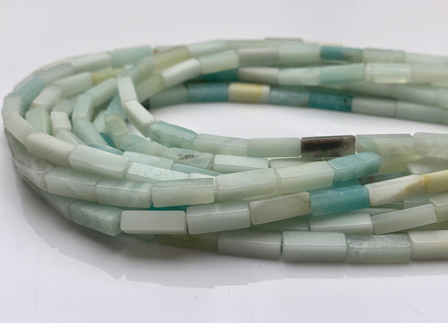 4-5x13 mm Cuboid Tube Shape Multi Green Amazonite Gemstone Beads Genuine Green Amazonite Loose Beads 15.5 Inches Strand #3258