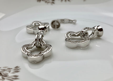 14 mm 925 Sterling Silver Floral Square Shape Clasp Sterling Silver Findings 925 Sterling Silver/Gold Filled Clasps With CZ #10063