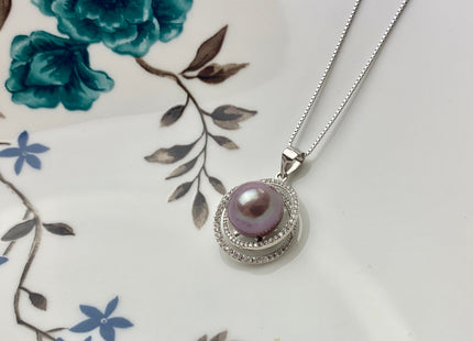 One Piece 925 Sterling Silver/Gold Pendant Setting Findings For Half Drilled Pearls Galaxy Design W/CZ Sterling Silver Pendant #10075-A