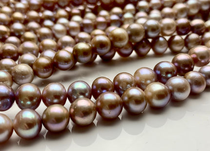 9 mm AAA Natural Mauve Pink Freshwater Pearl Semi Round Shape Genuine Ultra Dark Pink Off Round Freshwater Pearl #P1082