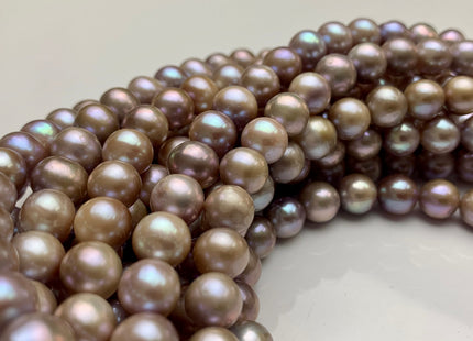 9 mm AAA Natural Mauve Pink Freshwater Pearl Semi Round Shape Genuine Ultra Dark Pink Off Round Freshwater Pearl #P1082