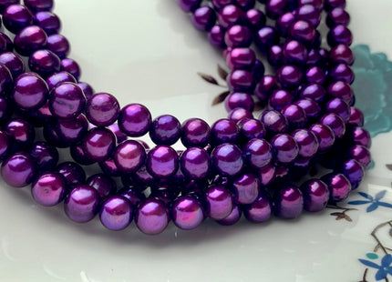 7-8mm AA Potato Shape Freshwater Pearl Beads Purple Color Genuine Cultured High Luster Freshwater Pearl 58 Pieces 16 Inches Strand #P1083