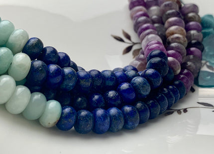 5x8 mm Natural Chakra Smooth Rondelle Beads Genuine Amethyst Aventurine Lapis Tiger Eye Yellow Jade Sodalite Red Jasper 15 Inches #3094
