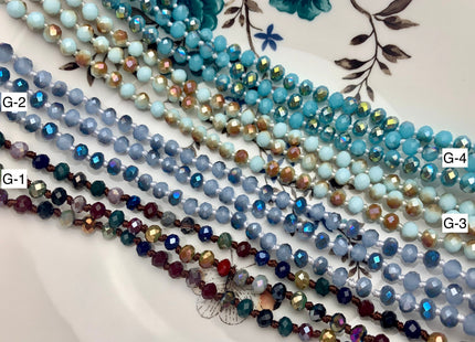 60 inches 5x6mm Hand Knotted Crystal Beads Necklace Double Or Triple Wrapped Ready To Wear Crystal Beads Finished Necklace #3289