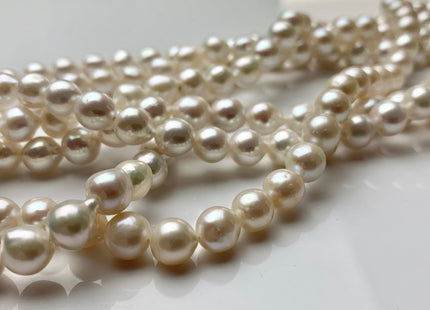8 mm AAA Natural White Top Quality Edison Baroque Freshwater Pearls Bead Genuine Very High Luster Freshwater Edison Pearls 50 Pieces #P1086