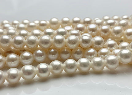 8mm AAA Large Hole Round Natural White Freshwater Pearl Beads Hole Size 1.0mm Or 1.2mm Genuine Top Quality High Luster Pearls 54 Beads #1066