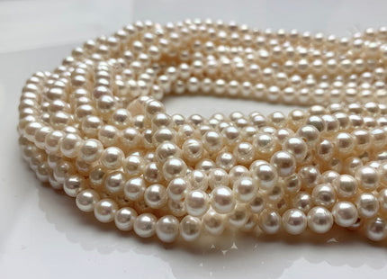 6-6.5 mm AA Large Hole Potato Natural White Freshwater Pearls Hole Size 2.0mm Genuine Large Hole Freshwater Pearls 70 Beads #P1088