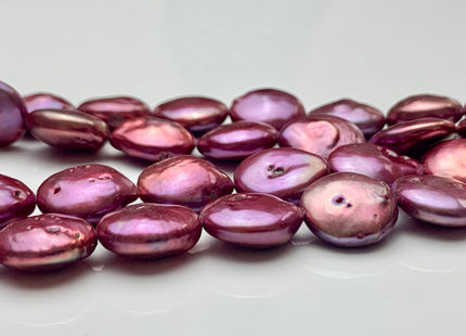 12-13 mm Fuchsia Pink Color Freshwater Coin Pearls Genuine High Luster Hot Pink Color Freshwater Coin Pearls Limited Edition #1273