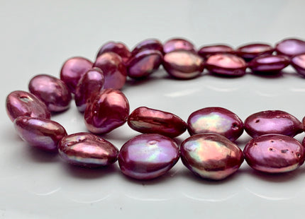 12-13 mm Fuchsia Pink Color Freshwater Coin Pearls Genuine High Luster Hot Pink Color Freshwater Coin Pearls Limited Edition #1273