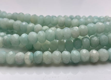 5x8mm AAA Large Hole Faceted Roundel Amazonite Natural Semi Precious Gemstone Natural Color Faceted Roundel Hole Size 2.0mm #2208