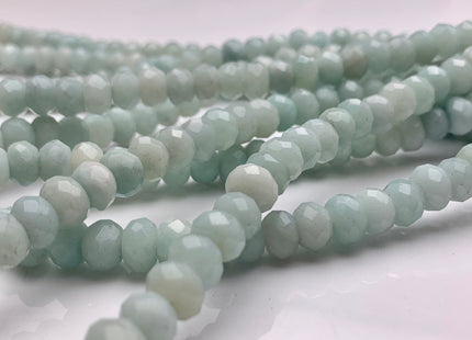 5x8mm AAA Large Hole Faceted Roundel Amazonite Natural Semi Precious Gemstone Natural Color Faceted Roundel Hole Size 2.0mm #2208