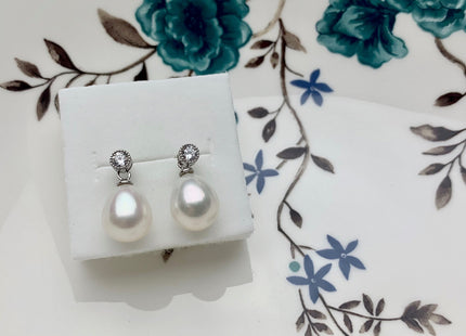 One Pair 925 Sterling Silver Setting Findings For Half Drilled Pearls Classic Shape Design Sterling Silver Findings #10051-A