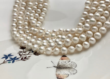 40 Inches Hand Knotted 7 mm Potato Natural White/Light Pink/Blush Pink/Mauve Pink Color Freshwater Pearl Long Necklace #P1093