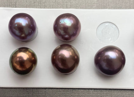 ONE Piece AAAA 11-13mm Ultra Dark Natural Mauve Purple Color Top Quality High Luster Half Drilled Baroque Edison Freshwater Pearls #P1100