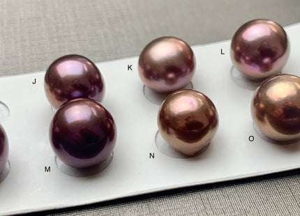ONE Piece AAAA 11-13mm Ultra Dark Natural Mauve Purple Color Top Quality High Luster Half Drilled Baroque Edison Freshwater Pearls #P1100