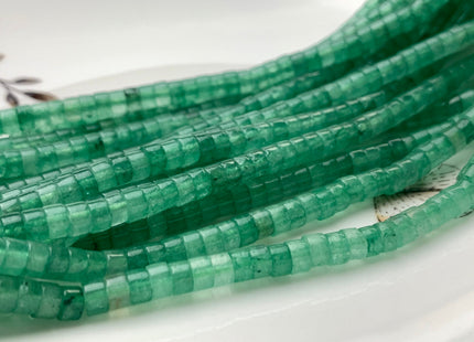 2x4 mm Natural Green Aventurine Heishi Rondelle Shape Genuine Natural Color Aventurine Discs Gemstones Loose Beads 15.5 Inches Strand #3116