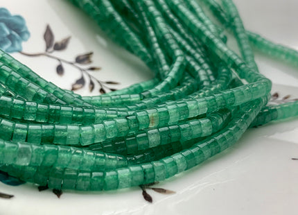 2x4 mm Natural Green Aventurine Heishi Rondelle Shape Genuine Natural Color Aventurine Discs Gemstones Loose Beads 15.5 Inches Strand #3116