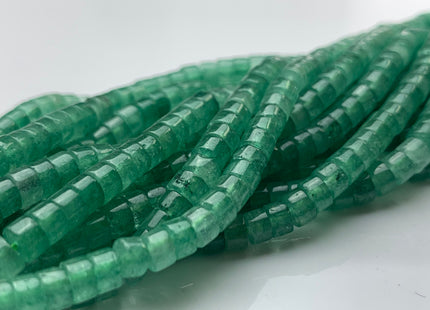 2x4 mm Natural Green Aventurine Heishi Rondelle Shape Genuine Natural Color Aventurine Discs Gemstones Loose Beads 15.5 Inches Strand #3116