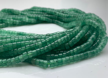 2x4 mm Natural Green Aventurine Heishi Rondelle Shape Genuine Natural Color Aventurine Discs Gemstones Loose Beads 15.5 Inches Strand #3116